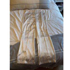 4th & Reckless Champagne Satin Wide-Leg Pants Size M